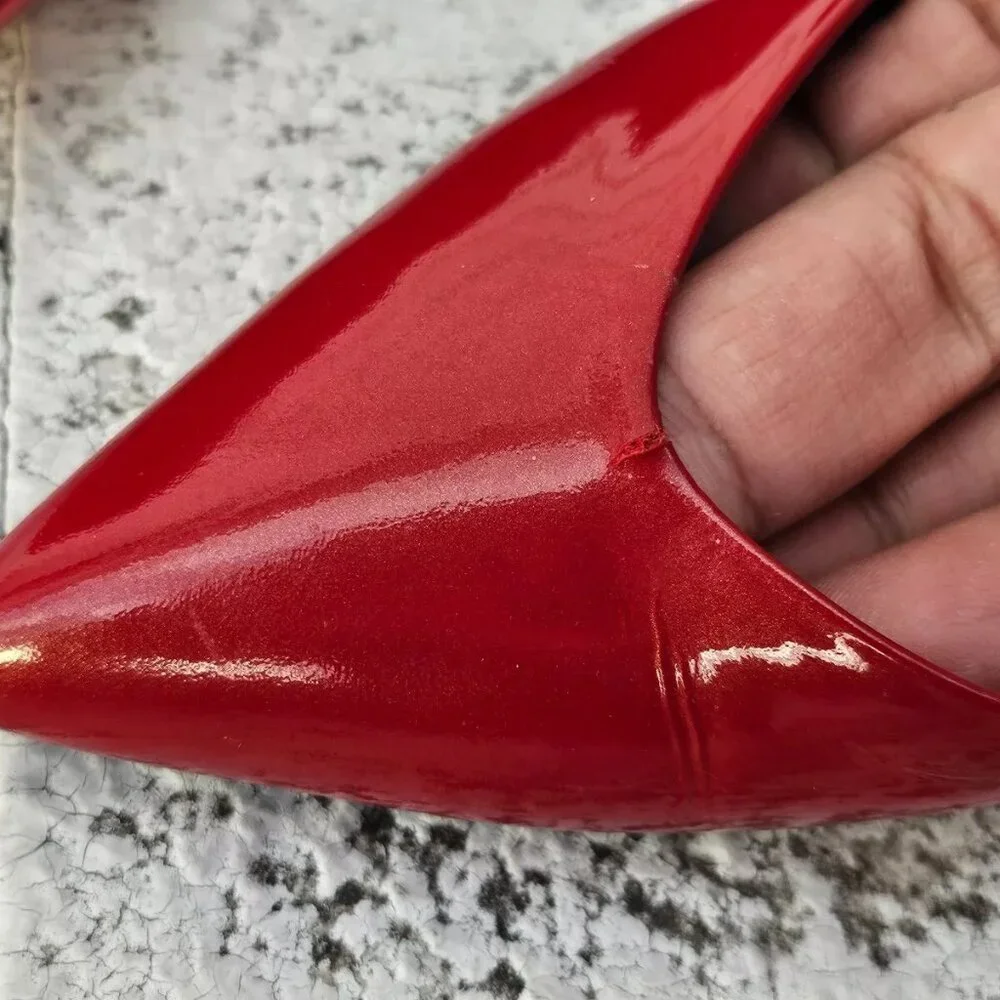 Louis Vuitton Women Pumps Heel Shoes Red Patent Leather Size 36 Made in Italy - Picture 10 of 12